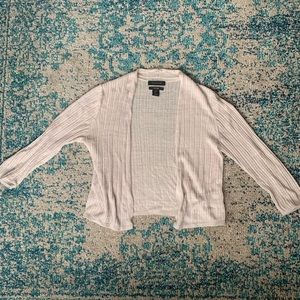 tahari cream cropped cardigan